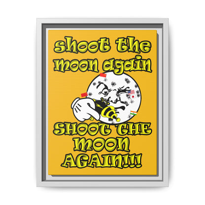 shoot the moon again - framed canvas art (yellow)