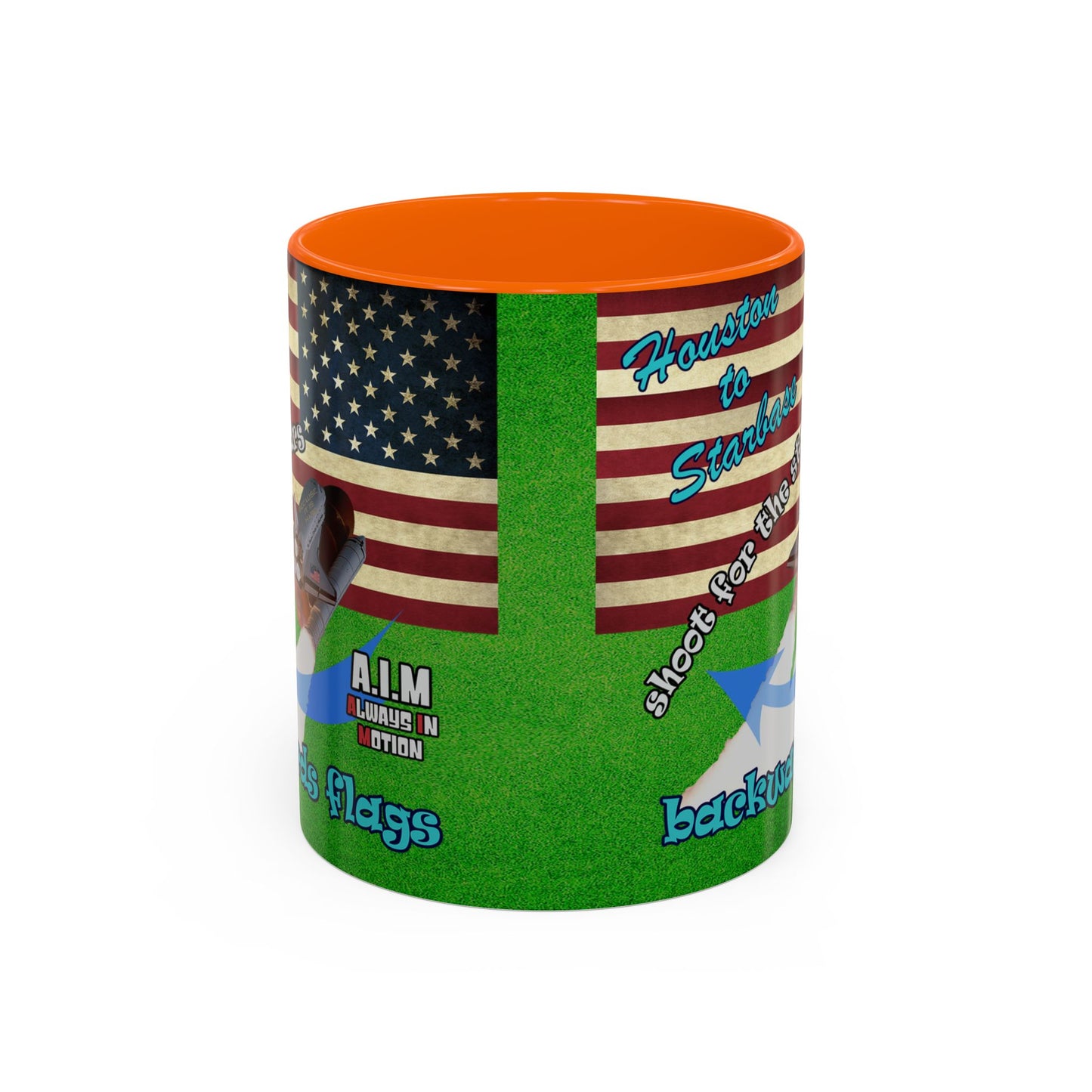 shoot for the stars - Accent Mug (green turf)