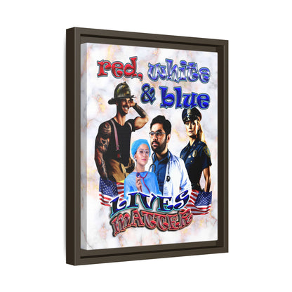 rw&b lives matter - framed canvas art (white marble)