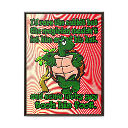 turtle race - framed canvas art (yellow-orange wave)