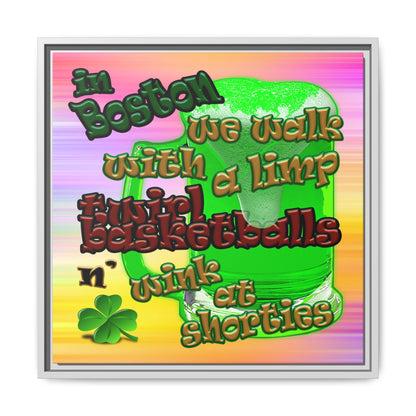celtics logo - framed canvas art (color blur)