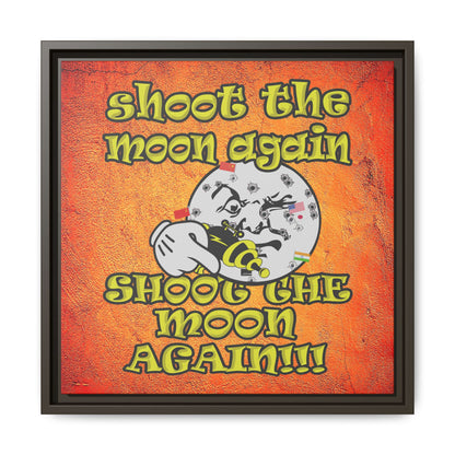 shoot the moon again - framed canvas art (burnt orange)