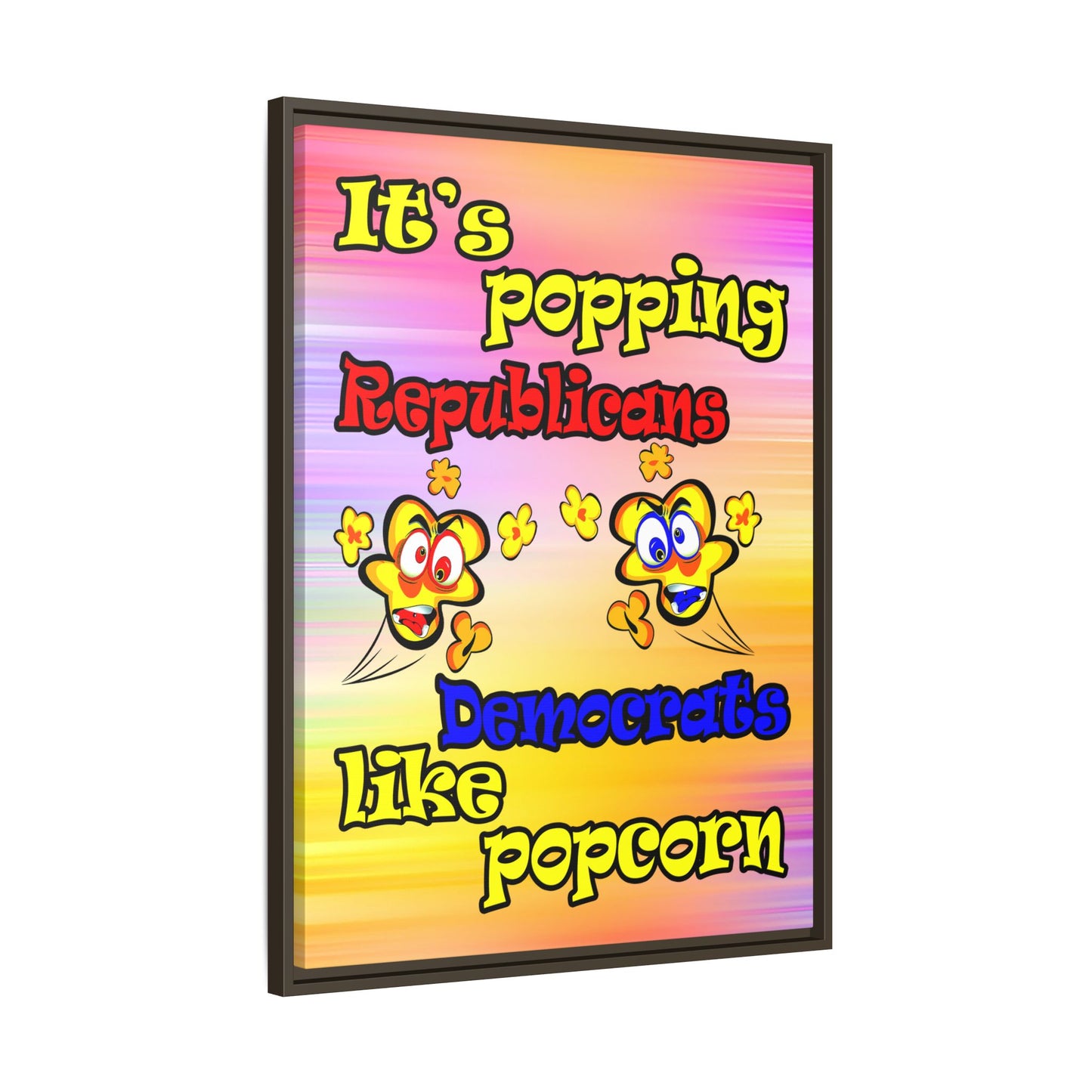 popping like popcorn - framed canvas art (color blur)