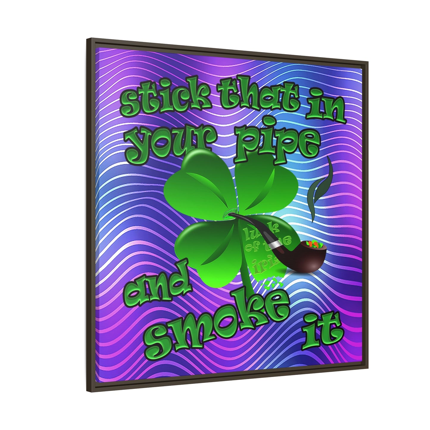 stick that in your pipe and smoke it - framed canvas art (purple wave)