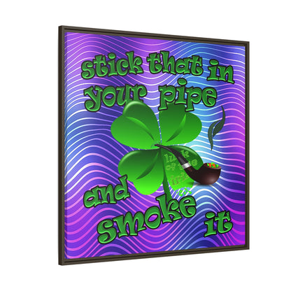 stick that in your pipe and smoke it - framed canvas art (purple wave)