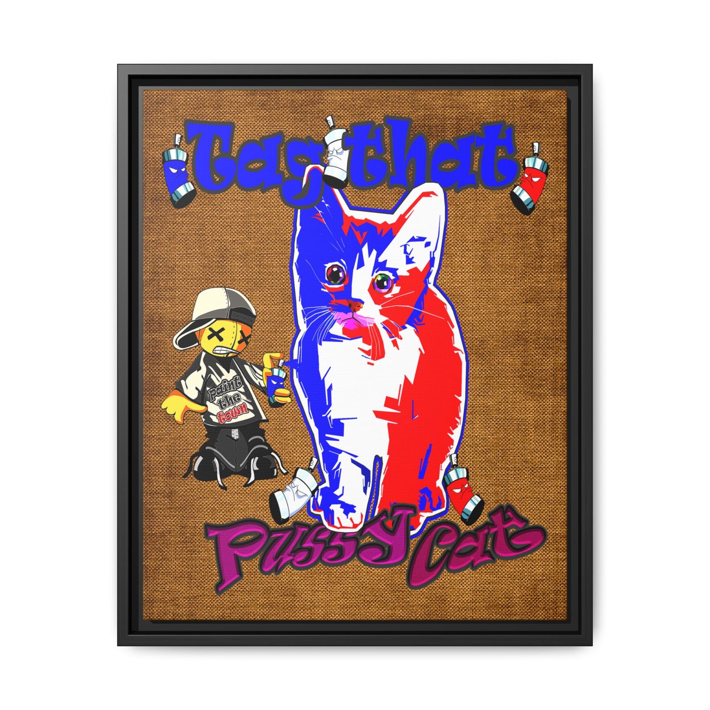 tag that - framed canvas art (brown papyrus)