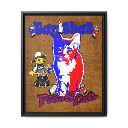 tag that - framed canvas art (brown papyrus)