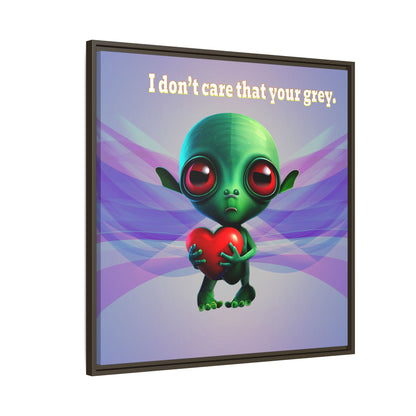 I don't care that your grey - framed canvas art (light blue-pink wave)