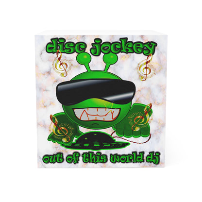 disc jockey - note cube (white marble)