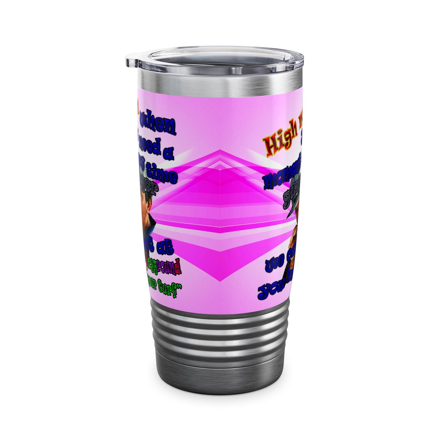 high noon - Ringneck Tumbler, 20oz (light blue-pink wave)