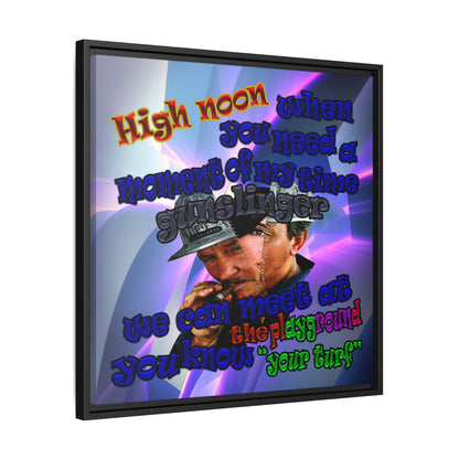high noon - framed canvas art (grey-pink wave)