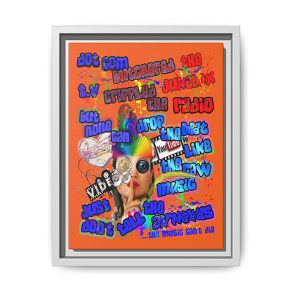 drop the beat - framed canvas art (orange)