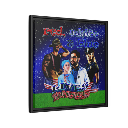 rw&b lives matter - framed canvas art ('snoops' background)