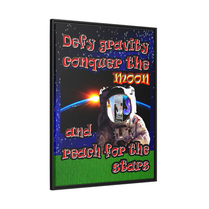 defy conquer reach - framed canvas art ('snoops' background)