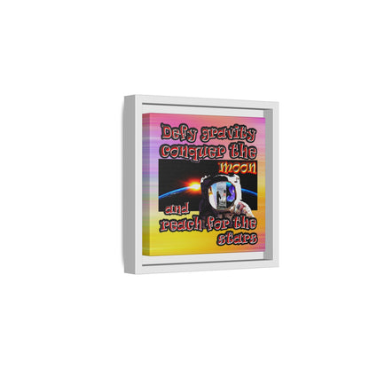 defy conquer reach - framed canvas art (color blur)