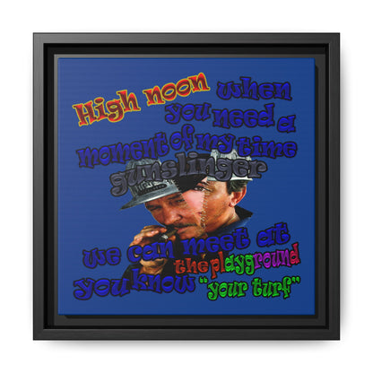 high noon - framed canvas art (dark blue)