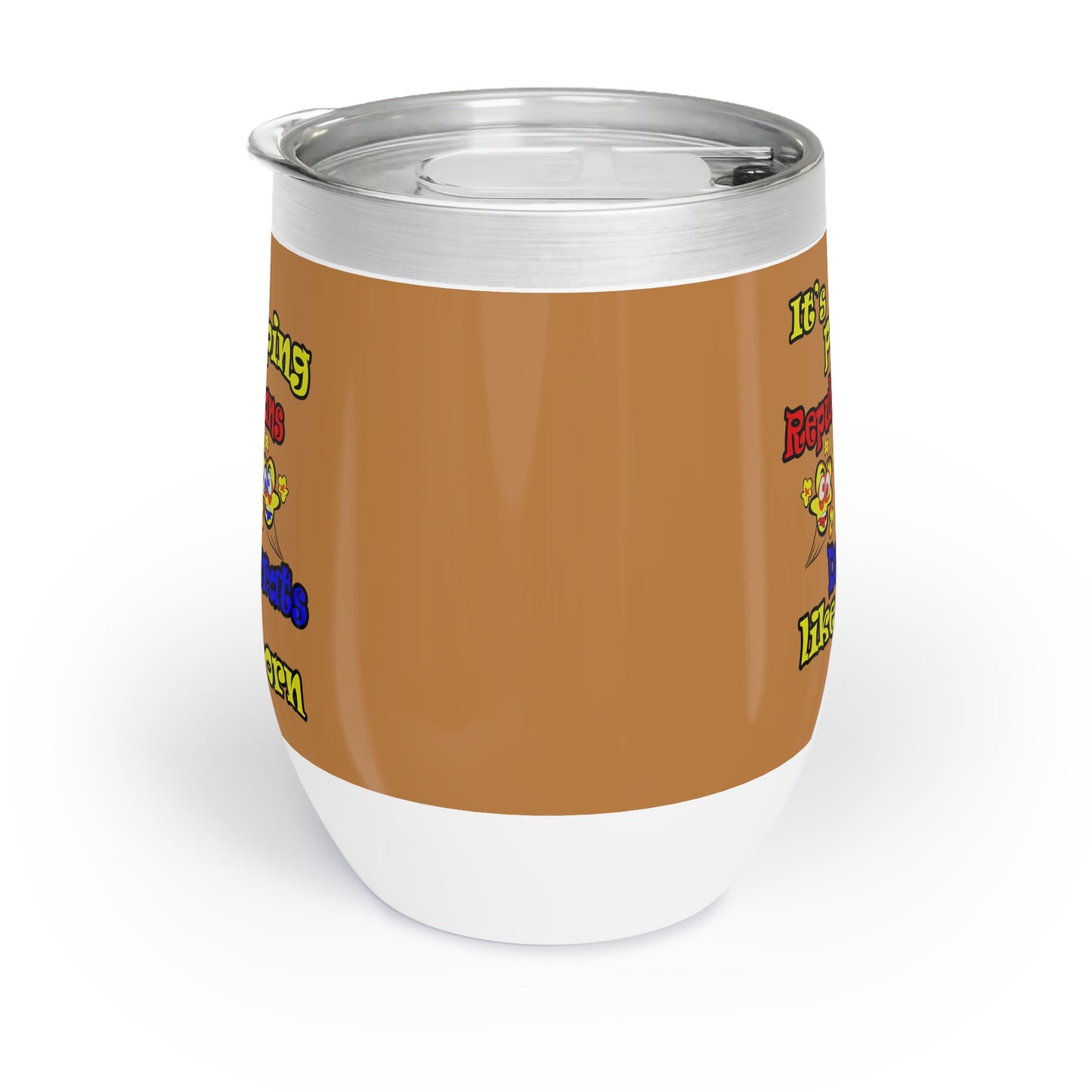 popping like popcorn - Chill Wine Tumbler (light brown)
