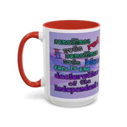 declaration of the independents - Accent Mug (light blue-pink wave)