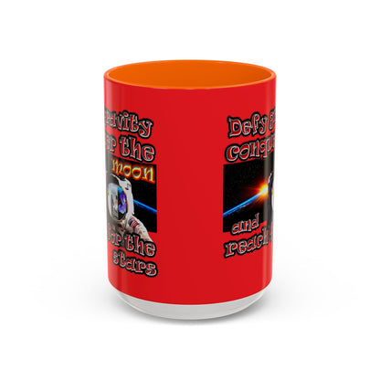 defy conquer reach - Accent Mug (red)