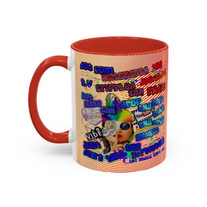 drop the beat - Accent Mug (yellow-orange wave)