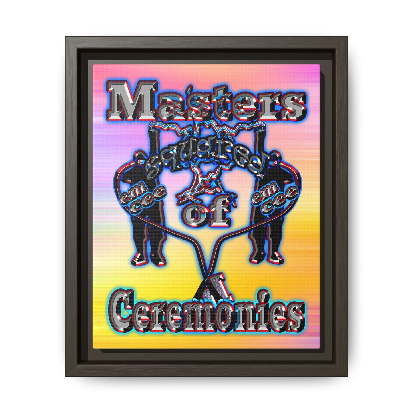em cee squared - framed canvas art (color blur)