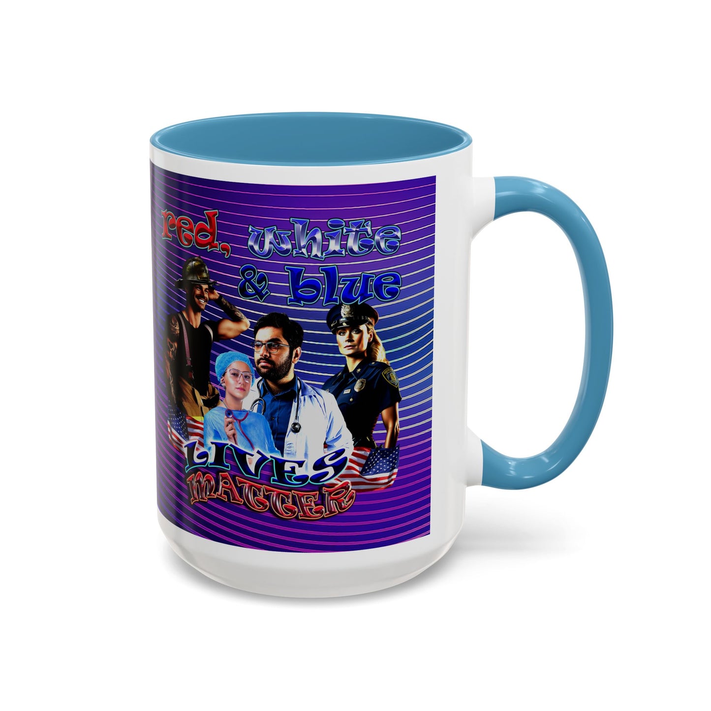 rw&b lives matter - Accent Mug (purple wave)