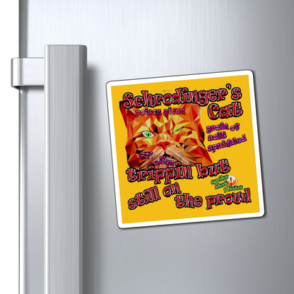 schrodinger's cat - Magnets - (yellow)