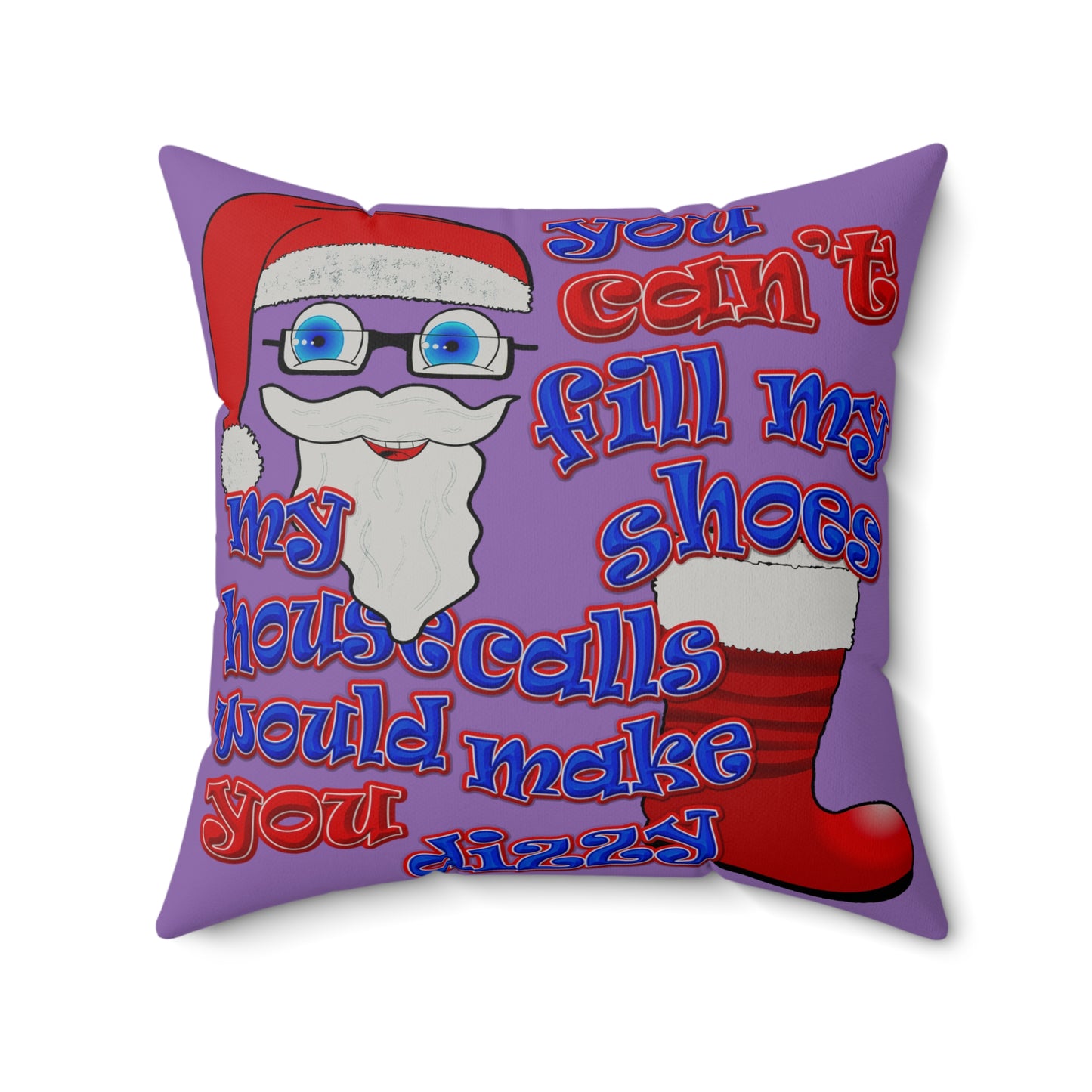 santa's shoes - Faux Suede Square Pillow - (light purple)