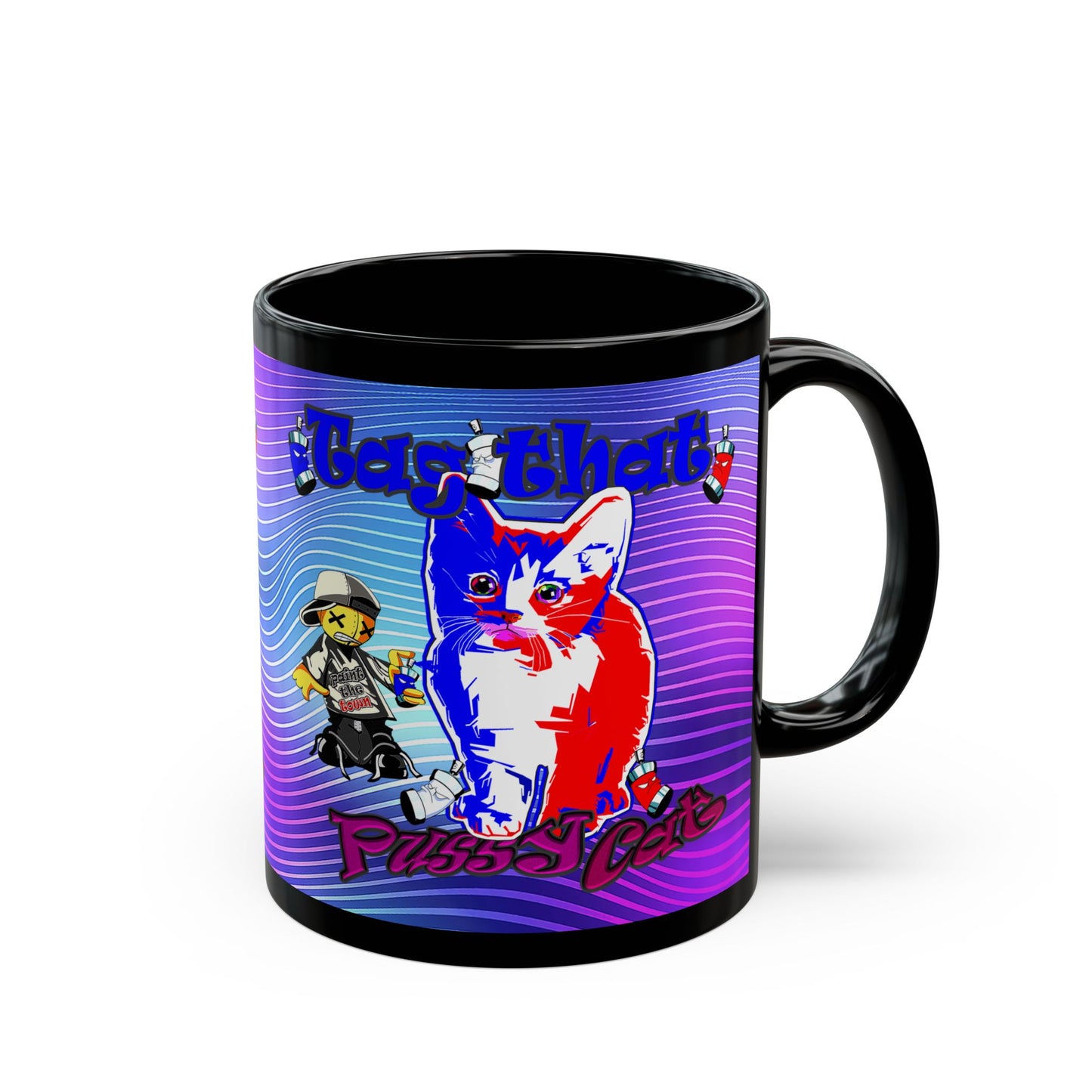 tag that - Black Mug (purple wave)