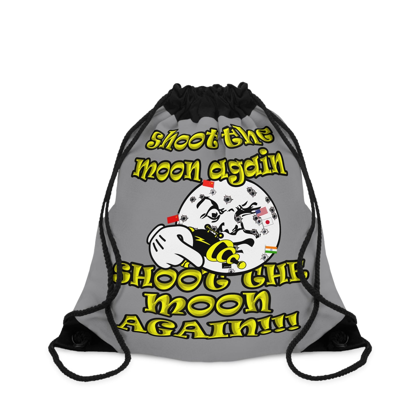 shoot the moon again - Drawstring Bag (grey)