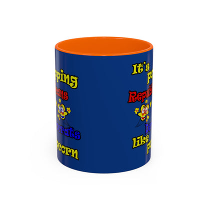 popping like popcorn - Accent Mug (dark blue)