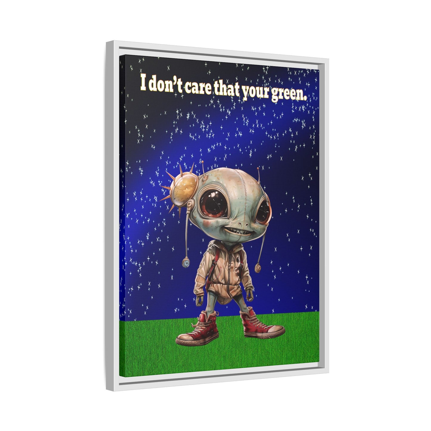 I don't care that your green - framed canvas art ('snoops' background)