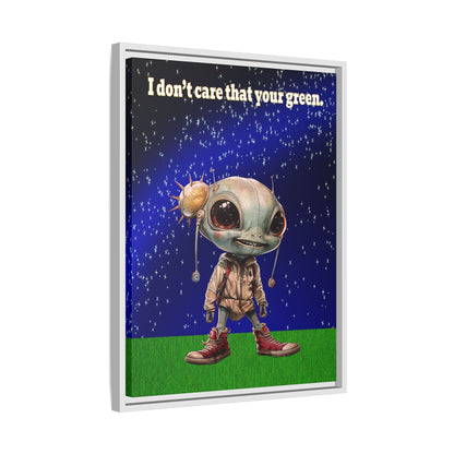 I don't care that your green - framed canvas art ('snoops' background)