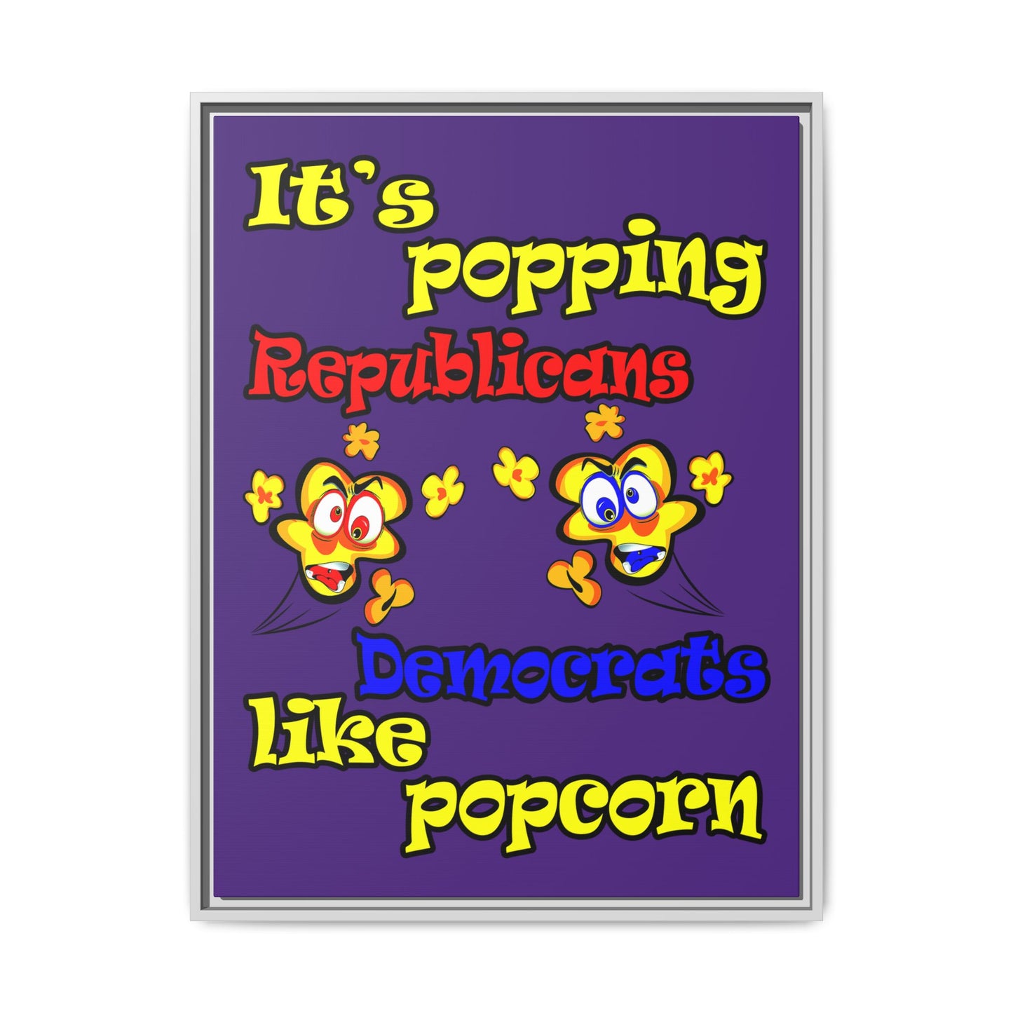 popping like popcorn - framed canvas art (purple)