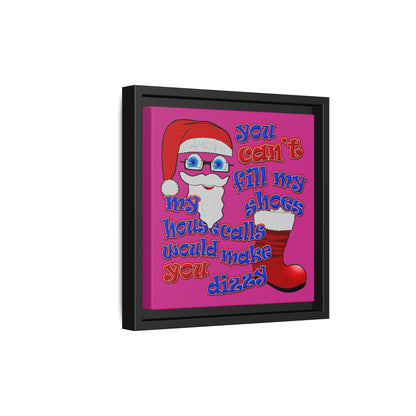 santa's shoes - framed canvas art (pink)