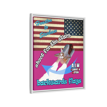 shoot for the stars - framed canvas art (pink)