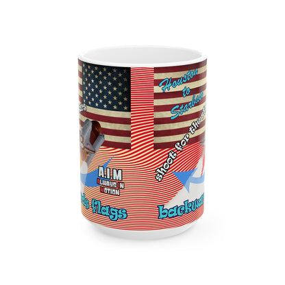 shoot for the stars - White Mug (yellow-orange wave)