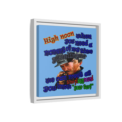 high noon - framed canvas art (light blue)