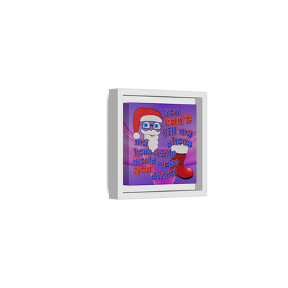 santa's shoes - framed canvas art (purple-pink wave)