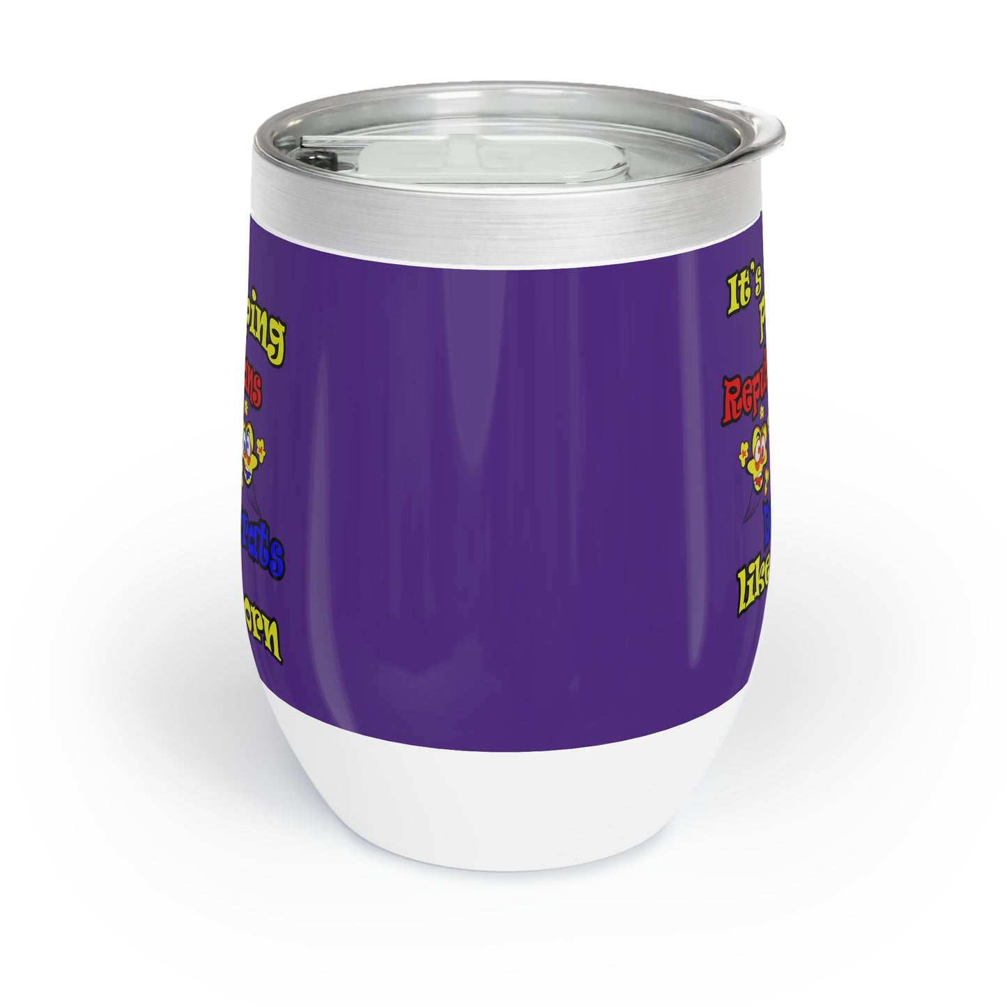 popping like popcorn - Chill Wine Tumbler (purple)