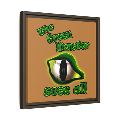 green monster - framed canvas art (light brown)