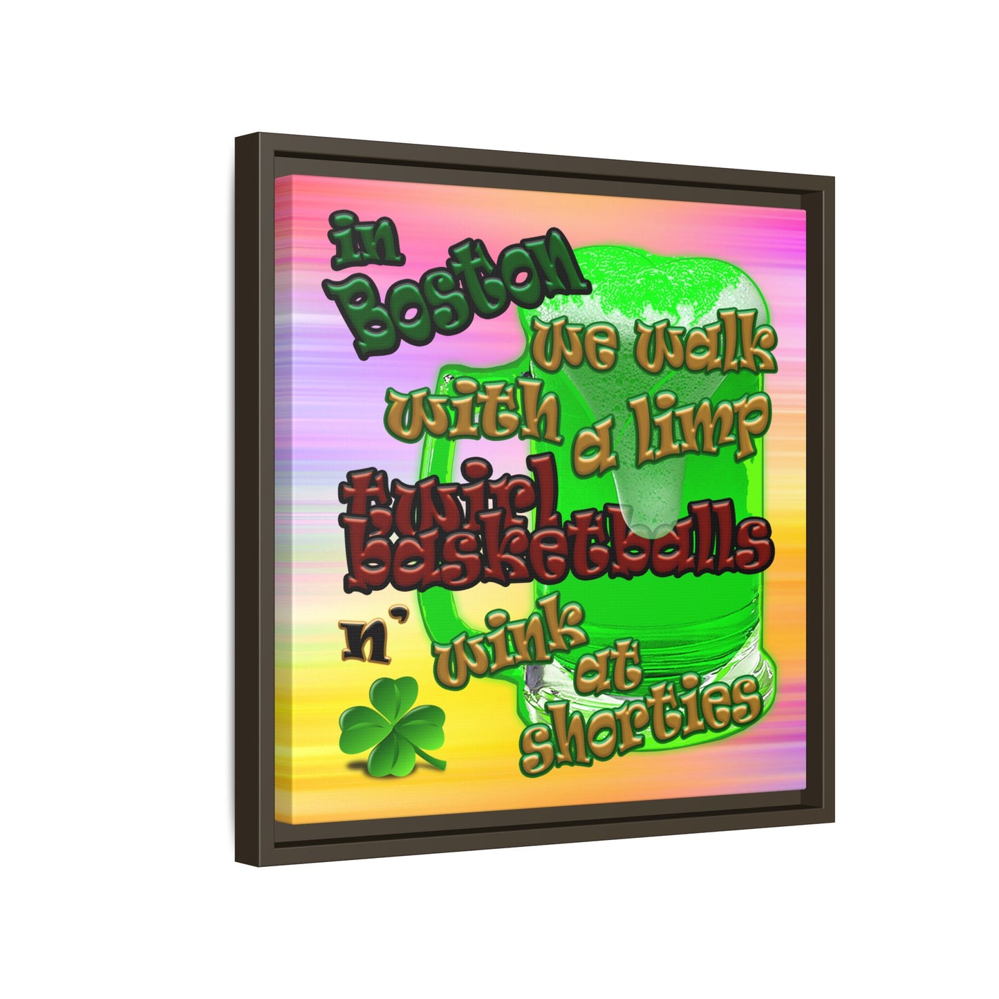celtics logo - framed canvas art (color blur)