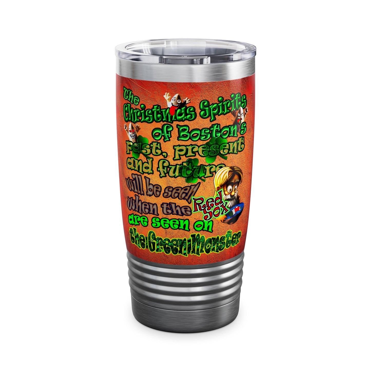 christmas spirits of boston - Ringneck Tumbler, 20oz (burnt orange)