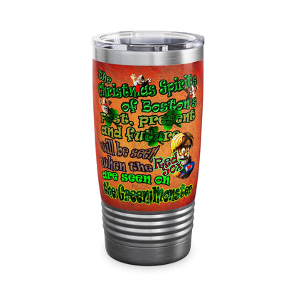 christmas spirits of boston - Ringneck Tumbler, 20oz (burnt orange)