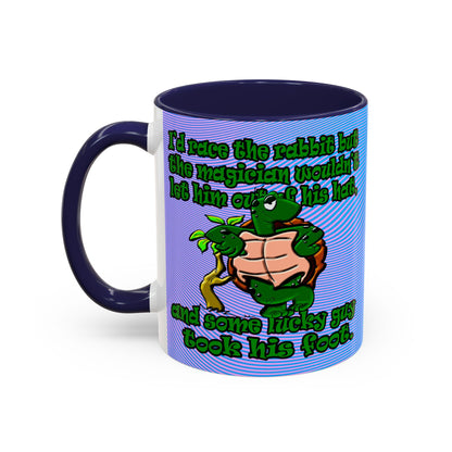 turtle race - Accent Mug (light blue-purple wave)