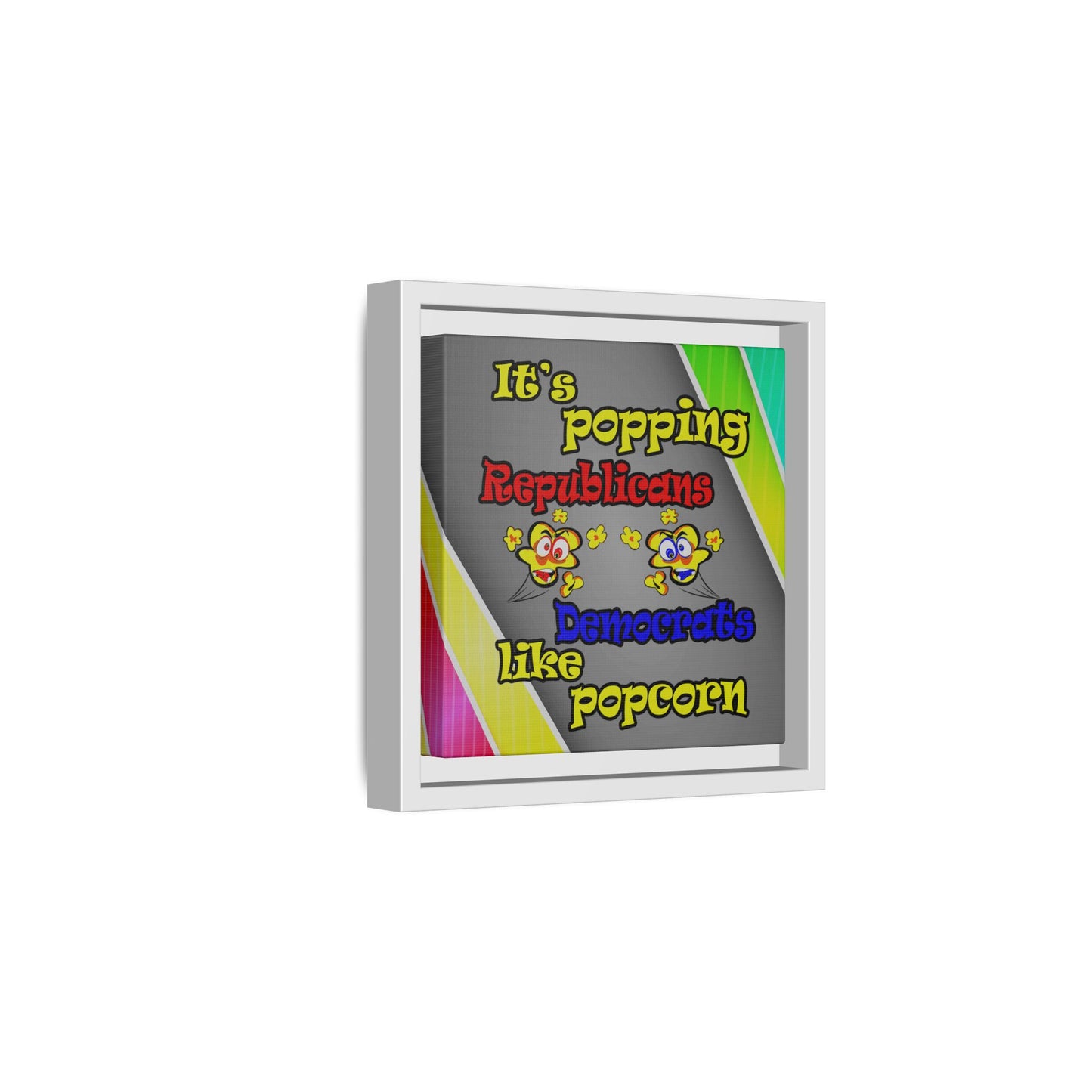 popping like popcorn - framed canvas art (rainbow split)