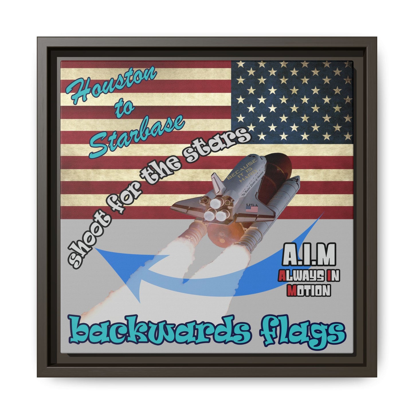 shoot for the stars - framed canvas art (light grey)