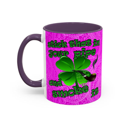 celtics logo - Accent Mug (pink swirl)