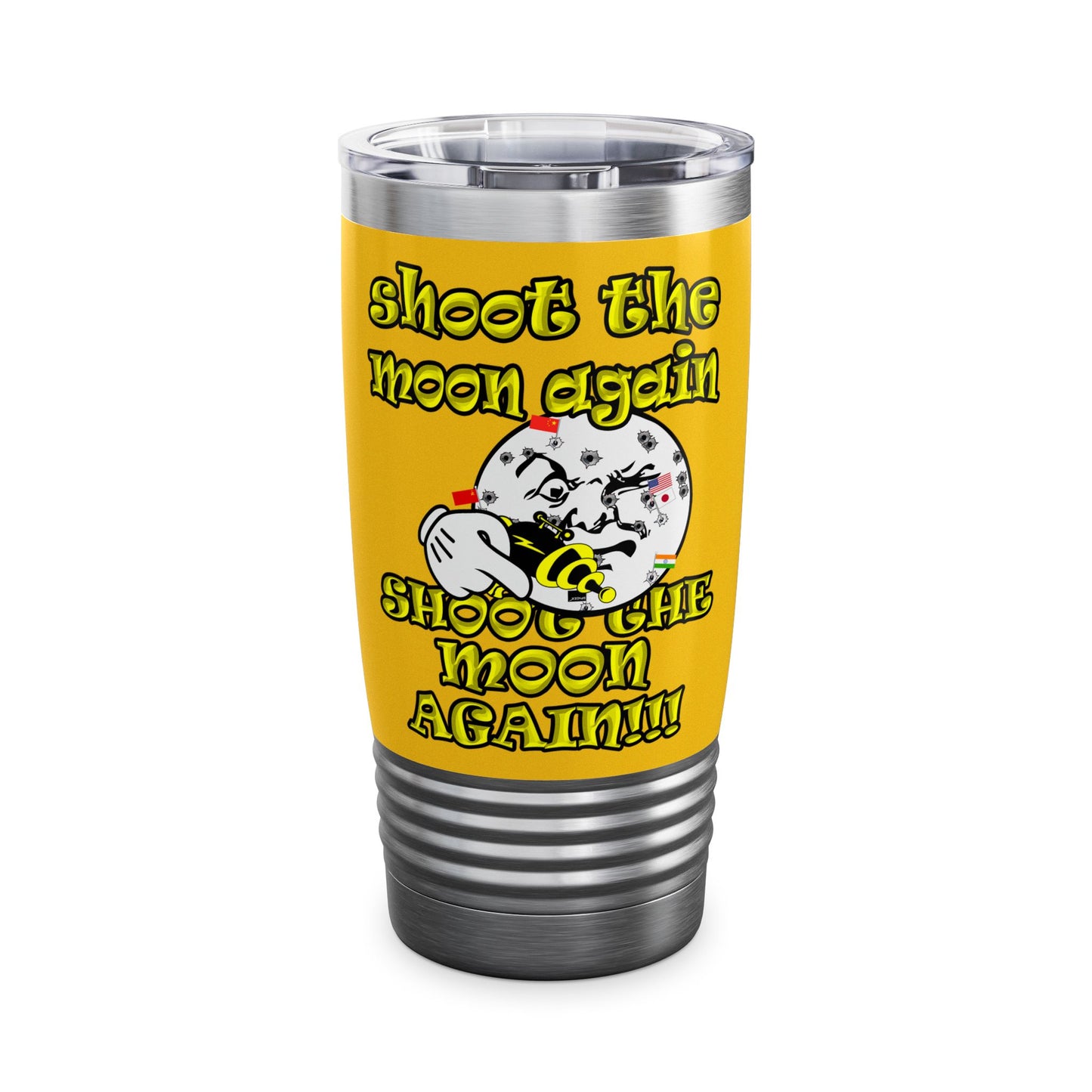 shoot the moon again - Ringneck Tumbler, 20oz (yellow)