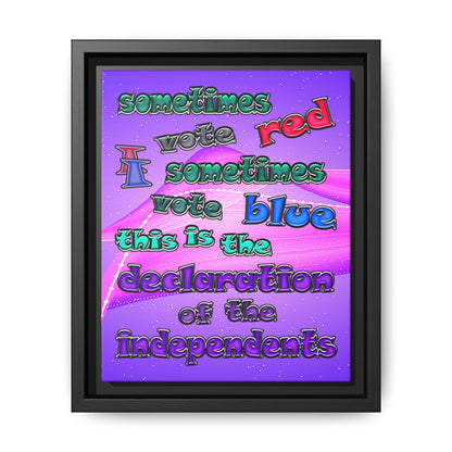 declaration of the independents - framed canvas art (purple-pink wave)